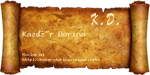 Kazár Dorina névjegykártya